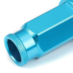 Light Blue Aluminum M12x1.25 Open Knurl End Acorn Tuner 20x Conical Lug Nuts-Accessories-BuildFastCar
