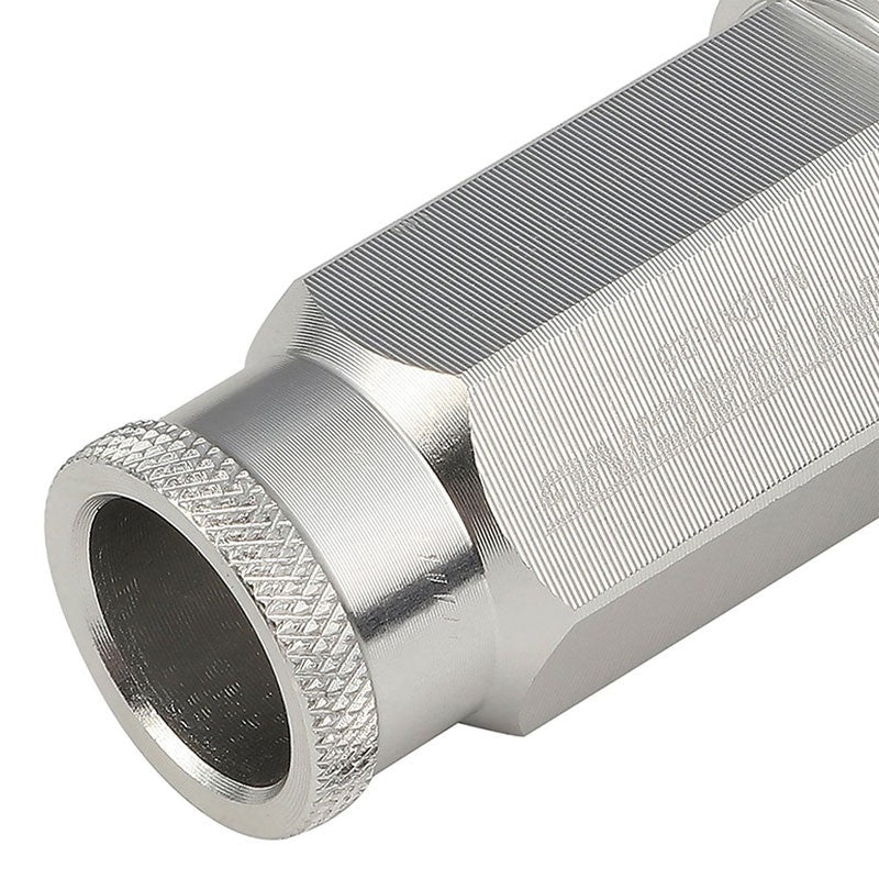Silver Aluminum M12x1.25 50mm Tall Open Knurl Acorn Tuner 20x Conical Lug Nuts-Accessories-BuildFastCar