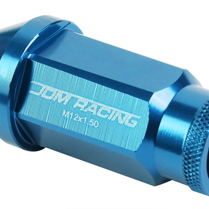 Light Blue Aluminum M12x1.50 Open Knurl End Acorn Tuner 20x Conical Lug Nuts-Accessories-BuildFastCar