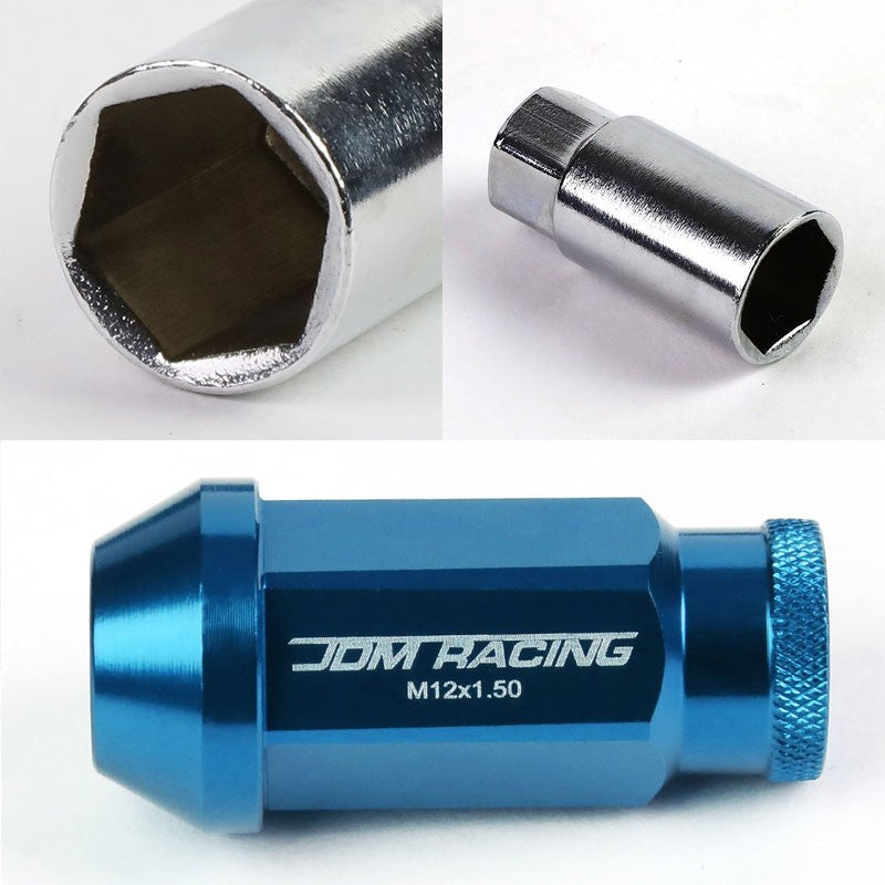 Light Blue Aluminum M12x1.50 Open Knurl End Acorn Tuner 20x Conical Lug Nuts-Accessories-BuildFastCar