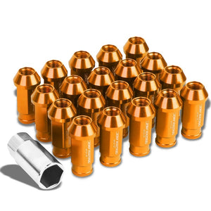 Orange Aluminum M12x1.50 50mm Tall Open Knurl Acorn Tuner 20x Conical Lug Nuts-Accessories-BuildFastCar