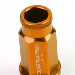 Orange Aluminum M12x1.50 50mm Tall Open Knurl Acorn Tuner 20x Conical Lug Nuts-Accessories-BuildFastCar