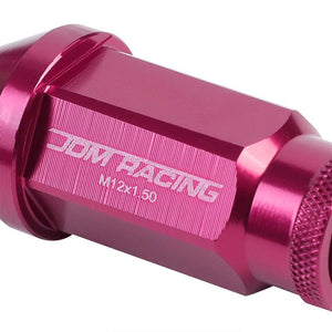 Pink Aluminum M12x1.50 50mm Tall Open Knurl Acorn Tuner 20x Conical Lug Nuts-Accessories-BuildFastCar