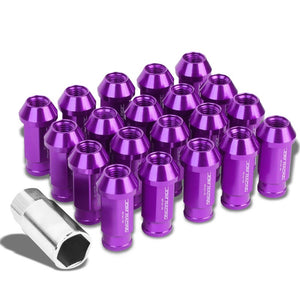 Purple Aluminum M12x1.50 50mm Tall Open Knurl Acorn Tuner 20x Conical Lug Nuts-Accessories-BuildFastCar