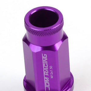 Purple Aluminum M12x1.50 50mm Tall Open Knurl Acorn Tuner 20x Conical Lug Nuts-Accessories-BuildFastCar