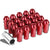 Red Aluminum M12x1.50 50mm Tall Open Knurl Acorn Tuner 20x Conical Lug Nuts-Accessories-BuildFastCar