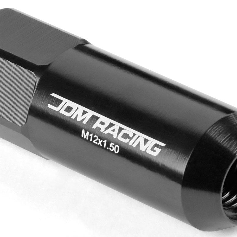 Black Aluminum M12x1.50 20MM Hexagon Open End Acorn Tuner 20x Conical Lug Nuts-Accessories-BuildFastCar