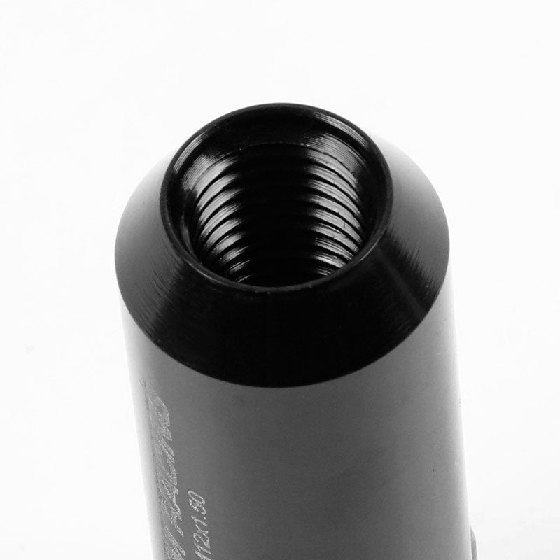 Black Aluminum M12x1.50 20MM Hexagon Open End Acorn Tuner 20x Conical Lug Nuts-Accessories-BuildFastCar