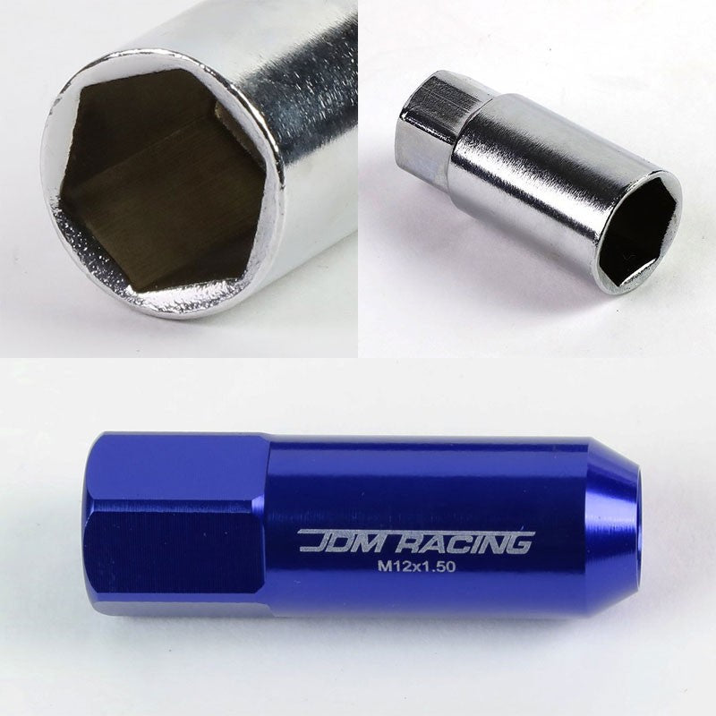 Blue Aluminum M12x1.50 20MM Hexagon Open End Acorn Tuner 20x Conical Lug Nuts-Accessories-BuildFastCar