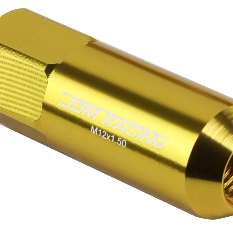 Gold Aluminum M12x1.50 20MM Hexagon Open End Acorn Tuner 20x Conical Lug Nuts-Accessories-BuildFastCar