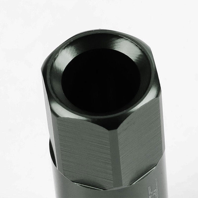 Gunmetal Aluminum M12x1.50 20MM Hexagon Open Acorn Tuner 20x Conical Lug Nuts-Accessories-BuildFastCar