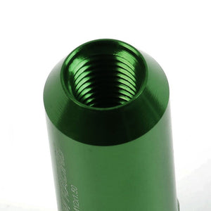 Green Aluminum M12x1.50 20MM Hexagon Open End Acorn Tuner 20x Conical Lug Nuts-Accessories-BuildFastCar