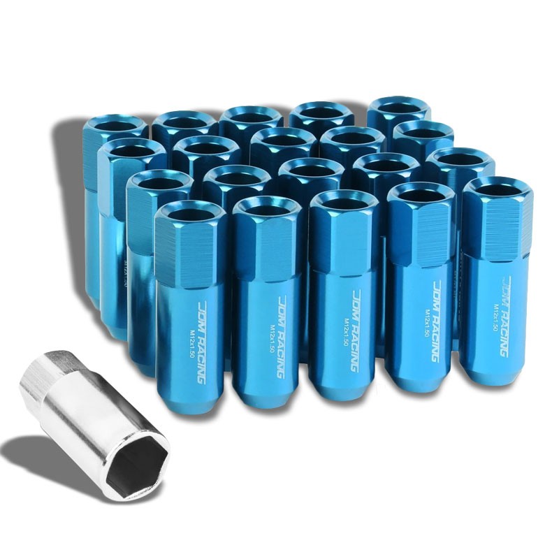 Light Blue Aluminum M12x1.50 20MM Hexagon Open Acorn Tuner 20x Conical Lug Nuts-Accessories-BuildFastCar