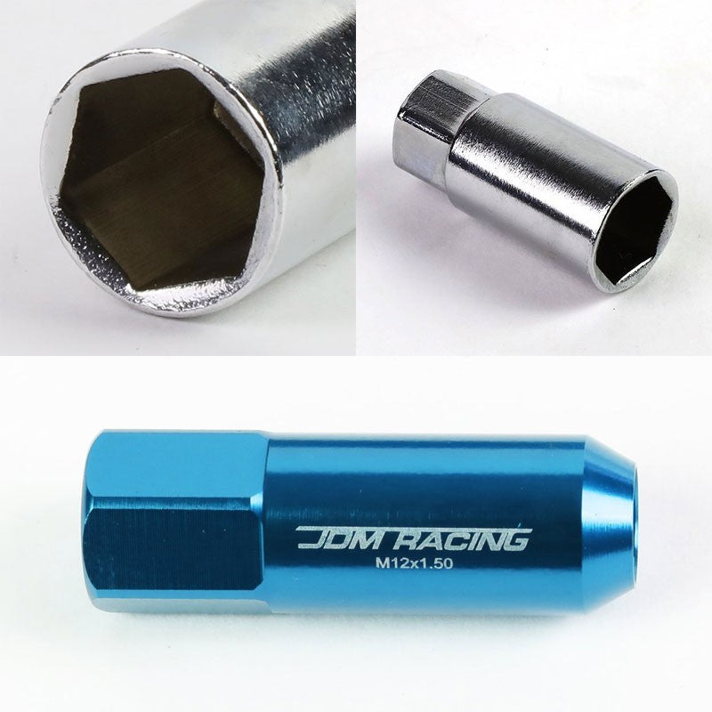 Light Blue Aluminum M12x1.50 20MM Hexagon Open Acorn Tuner 20x Conical Lug Nuts-Accessories-BuildFastCar