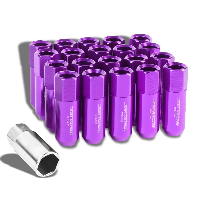 Purple Aluminum M12x1.50 20MM Hexagon Open End Acorn Tuner 20x Conical Lug Nuts-Accessories-BuildFastCar