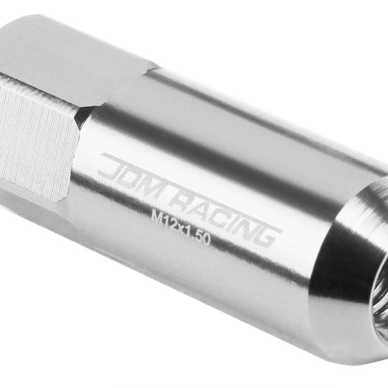 Silver Aluminum M12x1.50 20MM Hexagon Open End Acorn Tuner 20x Conical Lug Nuts-Accessories-BuildFastCar