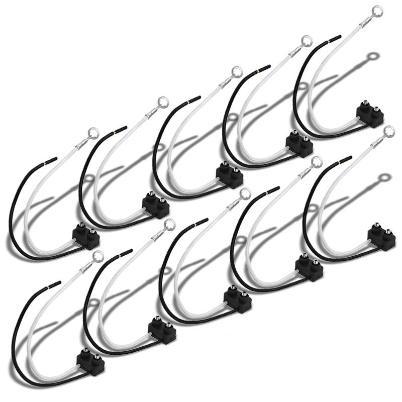 10xWiring Harness Right Angle Single Contact 6" 2 Prong Caution Light Pigtail-Truck & Trailer Parts-BuildFastCar