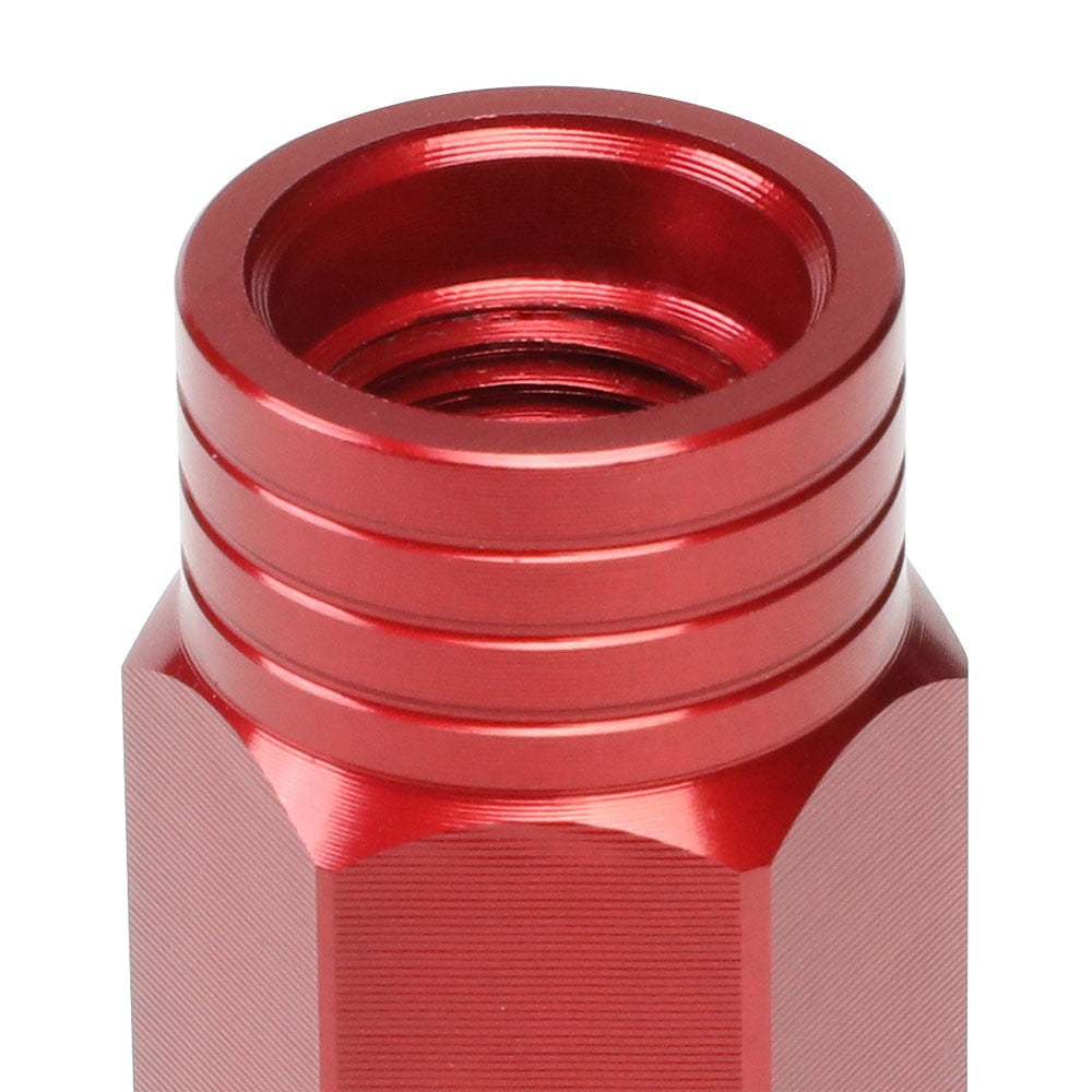 J2 Red M12x1.25 Open Knurled End Acorn Tuner Lug Nuts