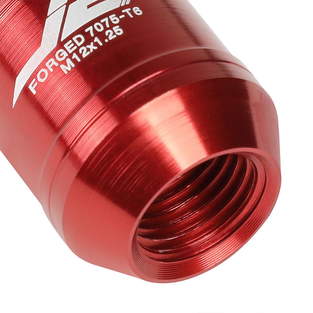 J2 Red M12x1.25 Open End Acorn Tuner Lug Nuts
