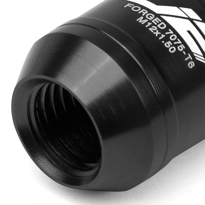 J2 Black Open End Acorn Tuner M12 x 1.50 20MM OD/50MM 16 Lug Nuts+4 Lock Nuts-Car & Truck Wheels-BuildFastCar