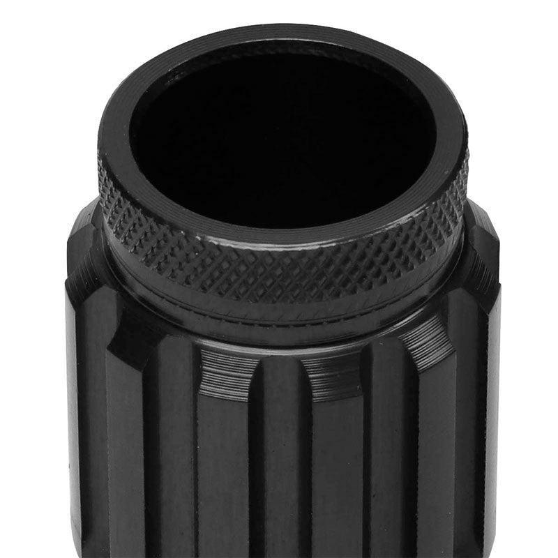 J2 Black Open End Acorn Tuner M12 x 1.50 20MM OD/50MM 16 Lug Nuts+4 Lock Nuts-Car & Truck Wheels-BuildFastCar