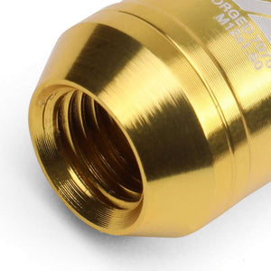 J2 Gold Open End Acorn Tuner M12 x 1.50 20MM OD/50MM 16 Lug Nuts+4 Lock Nuts-Car & Truck Wheels-BuildFastCar