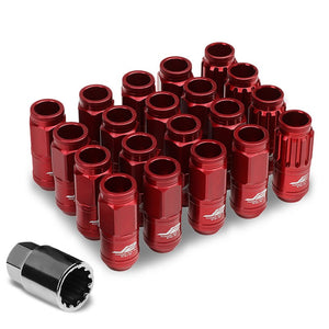 J2 Red Open End Acorn Tuner M12 x 1.50 20MM OD/50MM 16 Lug Nuts+4 Lock Nuts-Car & Truck Wheels-BuildFastCar