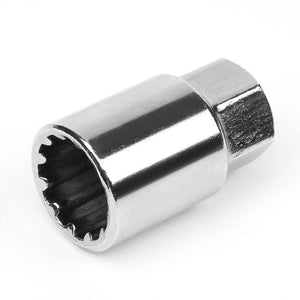 J2 Silver Open End Acorn Tuner M12 x 1.50 20MM OD/50MM 16 Lug Nuts+4 Lock Nuts-Car & Truck Wheels-BuildFastCar