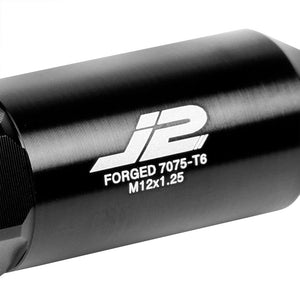 J2 Aluminum Black Open End Acorn Tuner Lug Nuts Conical Seat M12x1.25 T7-003-Car & Truck Wheels-BuildFastCar