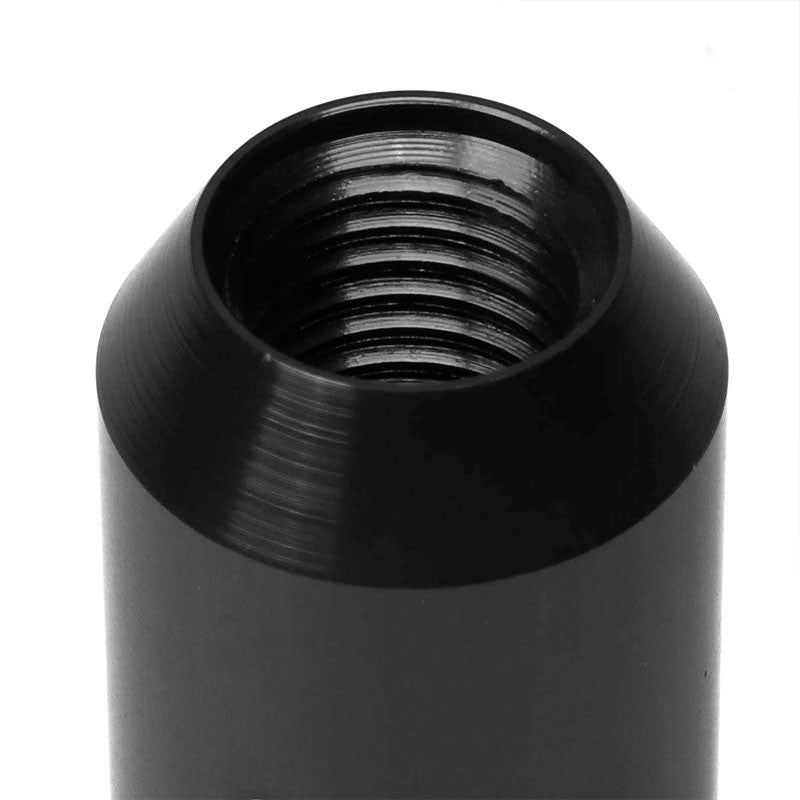 J2 Aluminum Black Open End Acorn Tuner M12 x 1.50 20MM OD/60MM Height Lug Nuts-Car & Truck Wheels-BuildFastCar