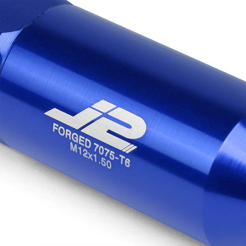 J2 Aluminum Blue Open End Acorn Tuner M12 x 1.50 20MM OD/60MM Height Lug Nuts-Car & Truck Wheels-BuildFastCar