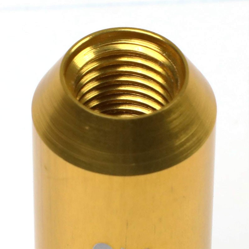 J2 Aluminum Gold Open End Acorn Tuner M12 x 1.50 20MM OD/60MM Height Lug Nuts-Car & Truck Wheels-BuildFastCar