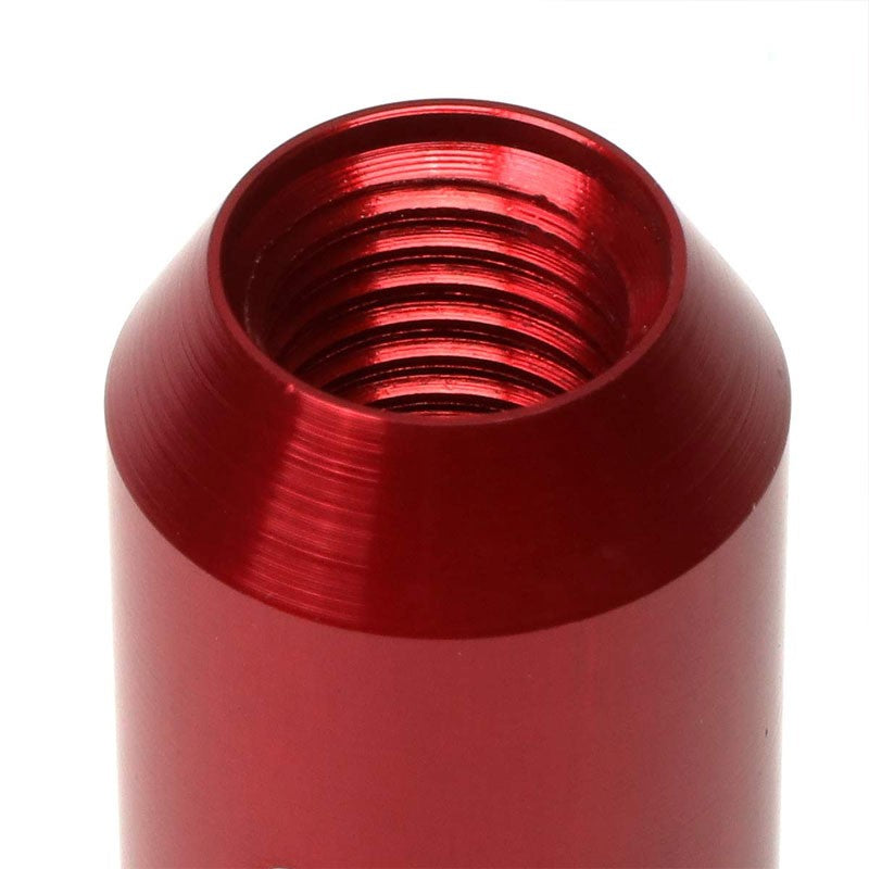 J2 Aluminum Red Open End Acorn Tuner M12 x 1.50 20MM OD/60MM Height Lug Nuts-Car & Truck Wheels-BuildFastCar