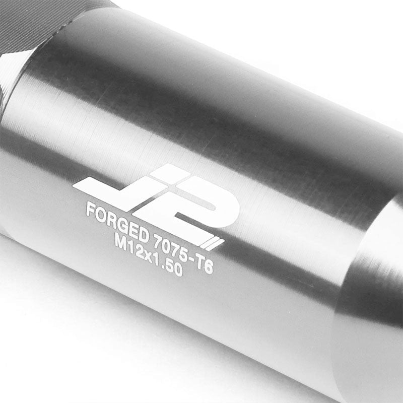 J2 Aluminum Silver Open End Acorn Tuner M12 x 1.50 20MM OD/60MM Height Lug Nuts-Car & Truck Wheels-BuildFastCar