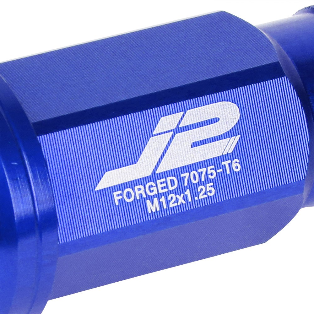 J2 Blue Open Knurled End Acorn Tuner Lug Nuts Conical Seat M12x1.25 T7-004-Car & Truck Wheels-BuildFastCar