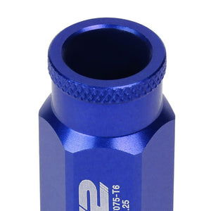 J2 Blue Open Knurled End Acorn Tuner Lug Nuts Conical Seat M12x1.25 T7-004-Car & Truck Wheels-BuildFastCar