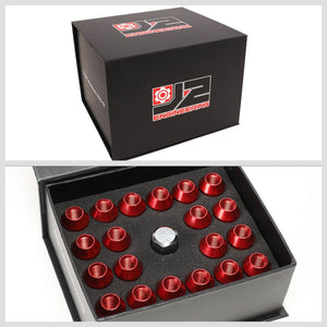 J2 Red Open Knurled End Acorn Tuner Lug Nuts Conical Seat M12x1.25 T7-004-Car & Truck Wheels-BuildFastCar