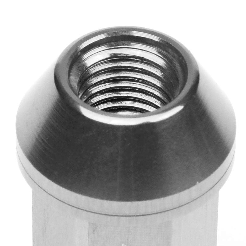 J2 Silver Open Knurled End Acorn Tuner M12 x 1.50 25MM OD/50MM Height Lug Nut-Car & Truck Wheels-BuildFastCar