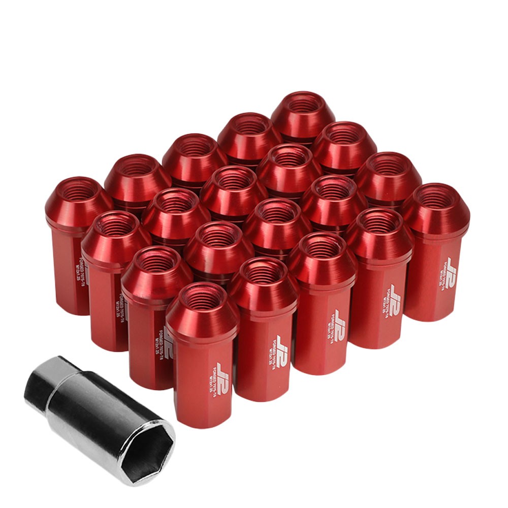 J2 Aluminum Red Close End Acorn Tuner Lug Nuts Conical Seat M12x1.25 T7-005