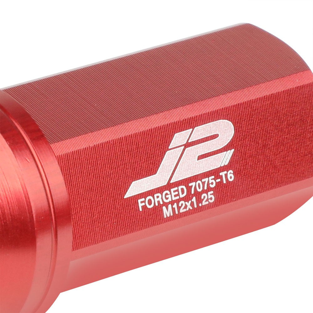 J2 Aluminum Red Close End Acorn Tuner Lug Nuts Conical Seat M12x1.25 T7-005-Car & Truck Wheels-BuildFastCar