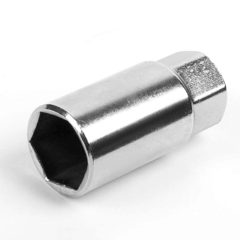 J2 Silver Close End Acorn Tuner 25MM OD/50MM M12x1.50 20 Pcs Lug Nuts+Adapter-Car & Truck Wheels-BuildFastCar