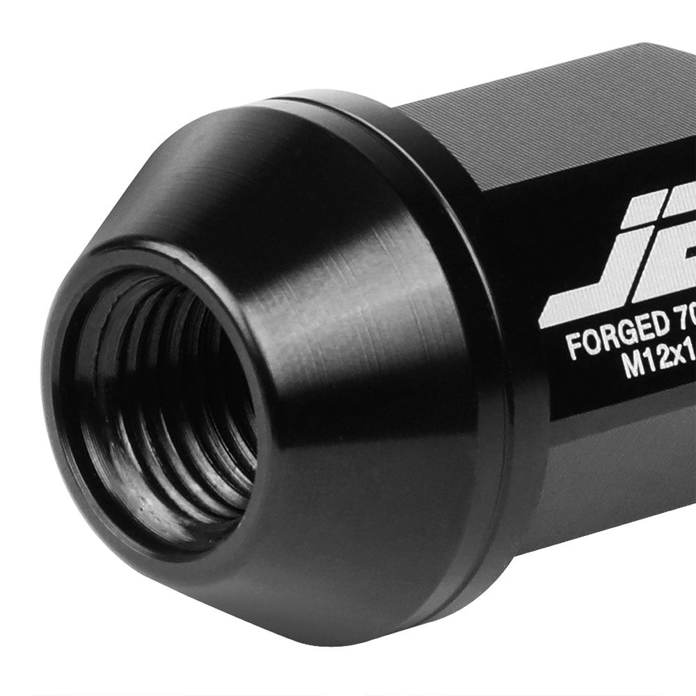 J2 Aluminum Black Close End Acorn Tuner Lug Nuts Conical Seat M12x1.25 T7-006-Car & Truck Wheels-BuildFastCar