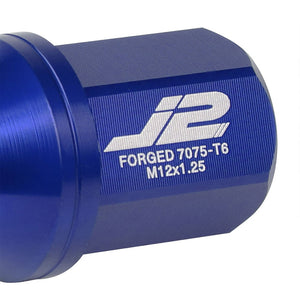 J2 Aluminum Blue Close End Acorn Tuner Lug Nuts Conical Seat M12x1.25 T7-006-Car & Truck Wheels-BuildFastCar