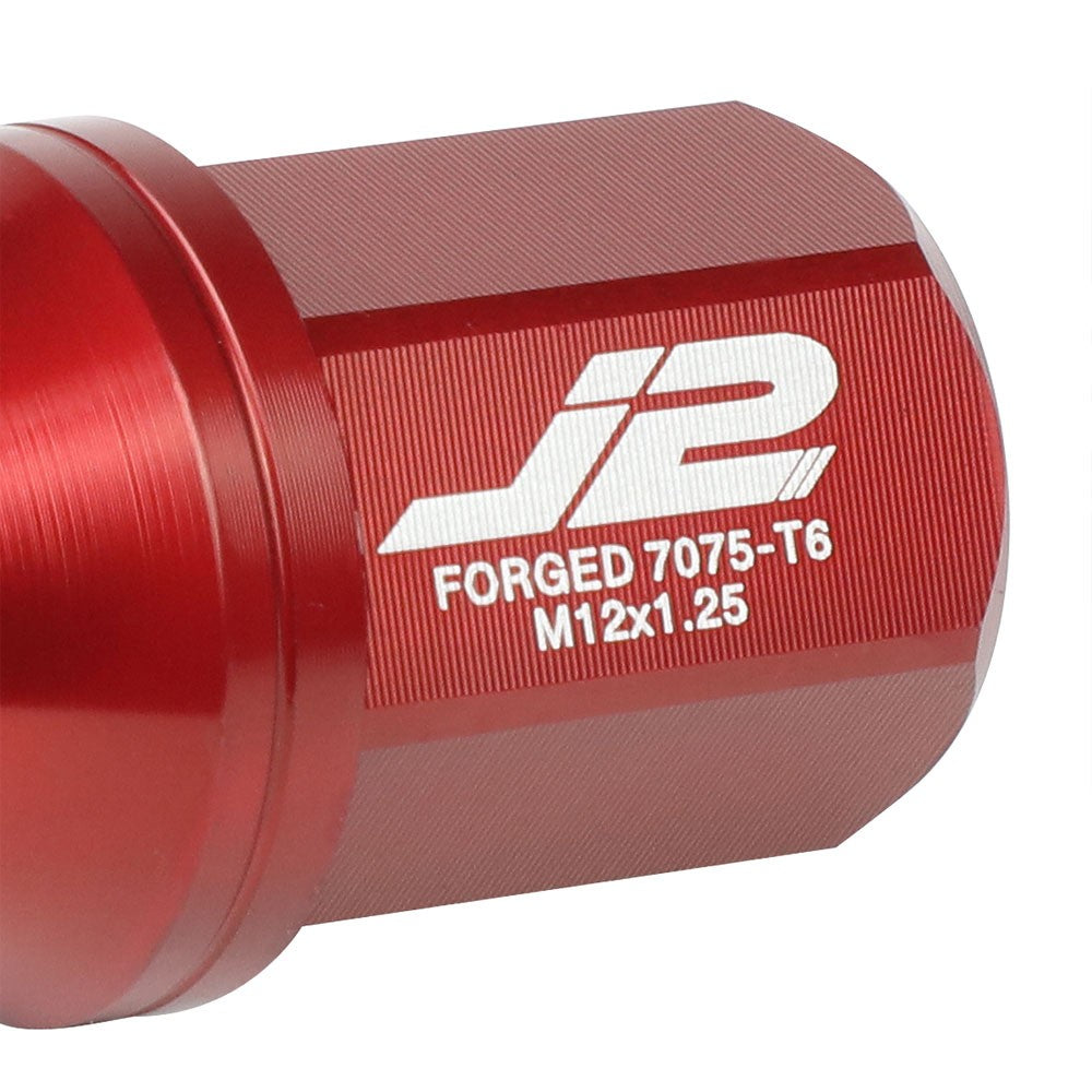 J2 Aluminum Red Close End Acorn Tuner Lug Nuts Conical Seat M12x1.25 T7-006-Car & Truck Wheels-BuildFastCar