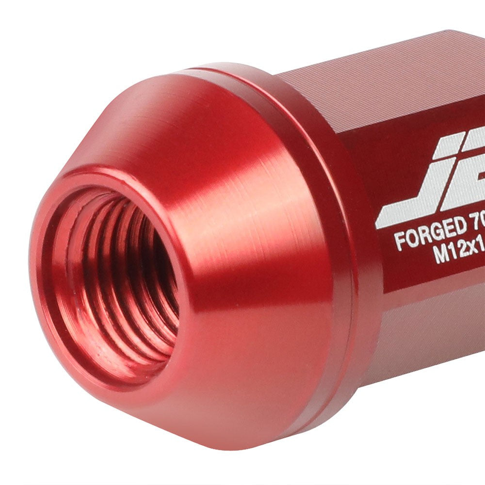 J2 Aluminum Red Close End Acorn Tuner Lug Nuts Conical Seat M12x1.25 T7-006-Car & Truck Wheels-BuildFastCar
