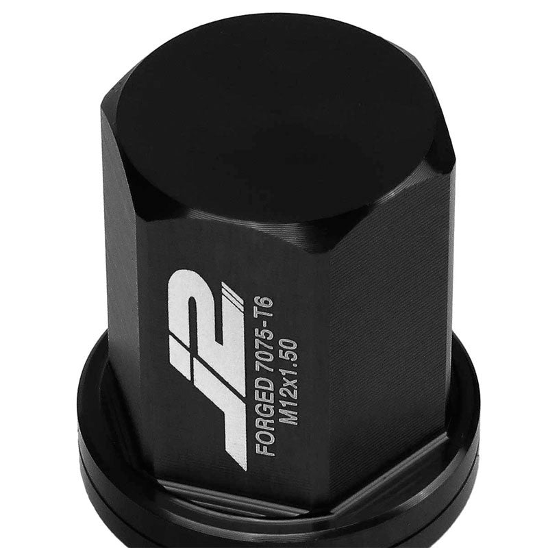 J2 Aluminum Black Close End Acorn Tuner M12 x 1.50 25MM OD/35MM Height Lug Nuts-Car & Truck Wheels-BuildFastCar