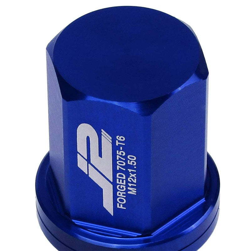 J2 Aluminum Blue Close End Acorn Tuner M12 x 1.50 25MM OD/35MM Height Lug Nuts-Car & Truck Wheels-BuildFastCar