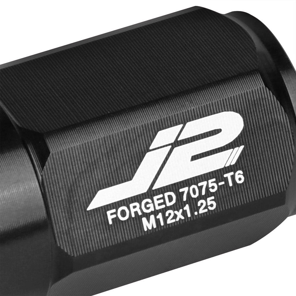 J2 Aluminum Black Close End Acorn Tuner Lug Nuts Conical Seat M12x1.25 T7-007-Car & Truck Wheels-BuildFastCar