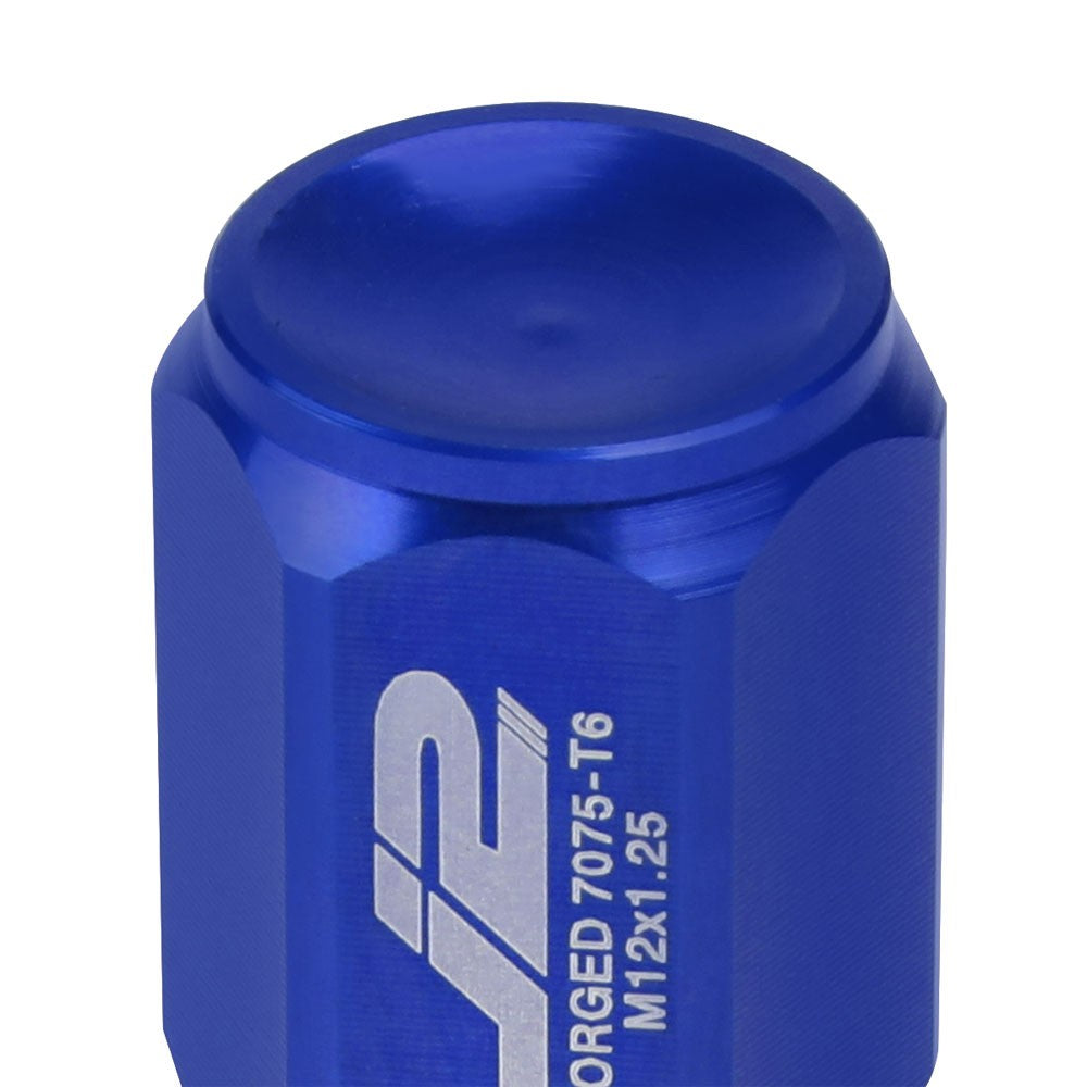 J2 Aluminum Blue Close End Acorn Tuner Lug Nuts Conical Seat M12x1.25 T7-007-Car & Truck Wheels-BuildFastCar