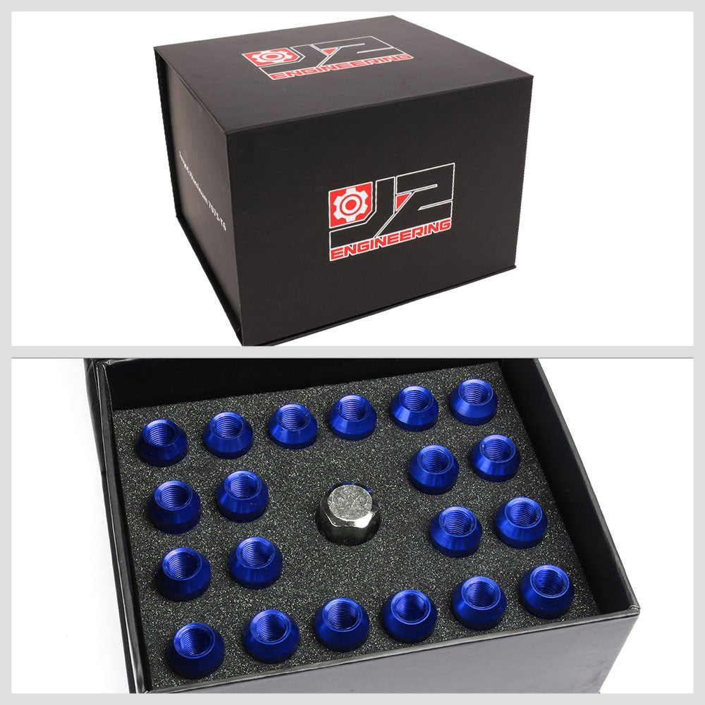 J2 Aluminum Blue Close End Acorn Tuner Lug Nuts Conical Seat M12x1.25 T7-007-Car & Truck Wheels-BuildFastCar